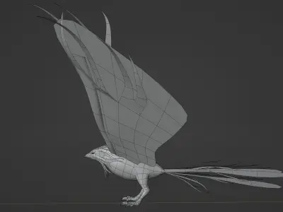 Anime Phoenix Low-poly 3D model