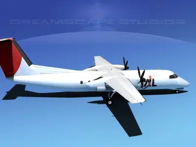 DeHavilland DHC-8-Q300 JAL 3D model
