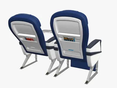 Airplane chair business class Low-poly 3D model