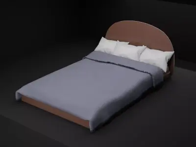 realistic 3D bed Free low-poly 3D model