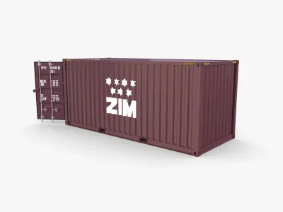 20ft Shipping Container ZIM 3D model