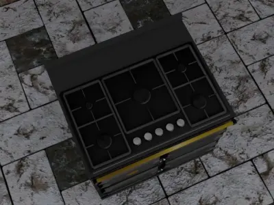 vintage style kitchen Free low-poly 3D model