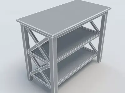 Table-4 table with two shelves Free 3D model