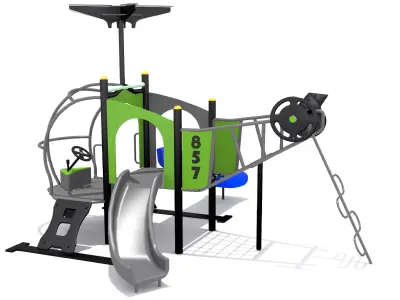 Playground- Helicopter Chopper Playset Low-poly 3D model