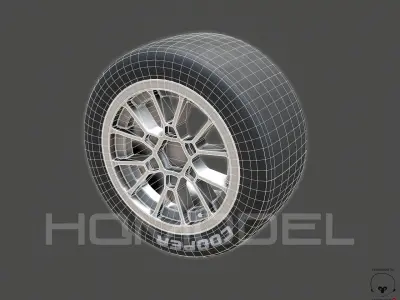 Indy Light Tire Rim PBR Low-poly 3D model
