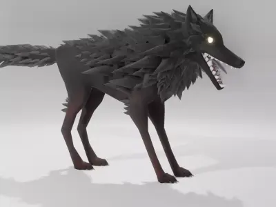 Low Poly Dark Wolf Free low-poly 3D model
