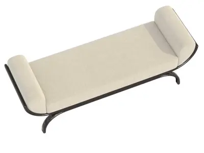 Custom made bench with curved arms 3D model