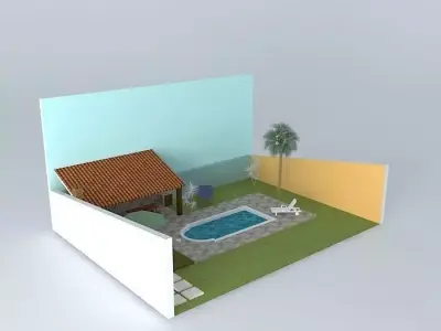 alineorkut house with pool Free 3D model