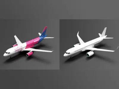 Airbus A320 11 Liveries Pack 3D Model Collection