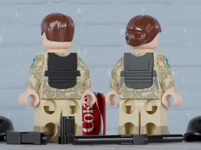 Lego Ukrainian Soldiers Maxifig - Fully Articulated Free 3D print model