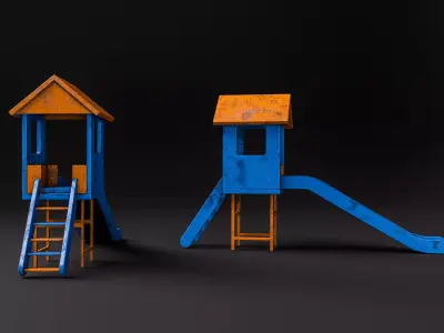 Children Playground Slide Low-poly 3D model