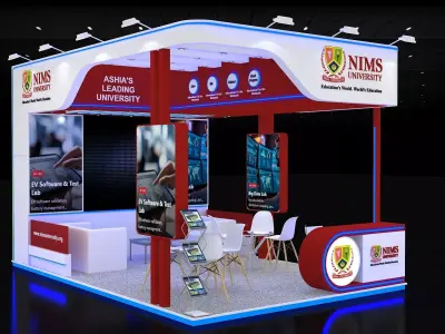 4mtr x6mtr expo stall 3side open Exhibition Stand Free low-poly 3D model