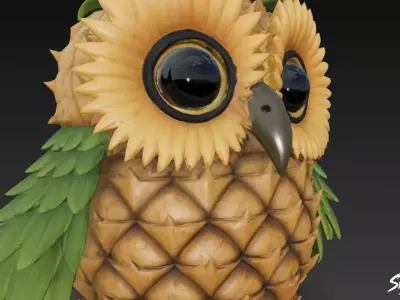 Ananasita Owlita - Italian Brainrot Low-poly 3D model