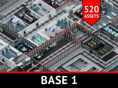 Base 1 Low-poly 3D model