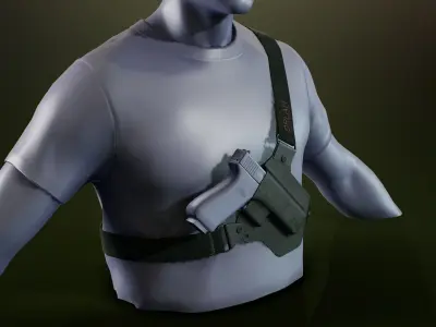 Chest Holster Low-poly 3D model