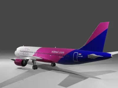 Wizz air airbus a320neo 3d model Low-poly 3D model