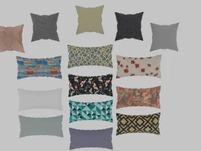 Cushions and pillows Free 3D model