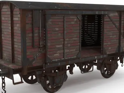 Wooden Train Carriage 3D model