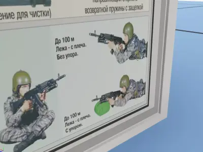 Cork Board Russian Military poster 3D model