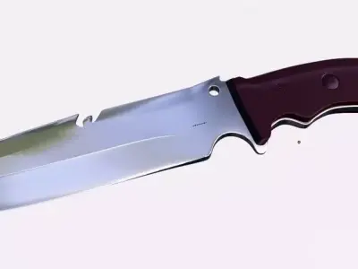Hunt Knife Low-poly 3D model
