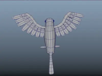 bird model parrot with wings spread out Free 3D model
