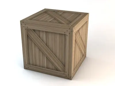 3 Wooden Crates Low-poly 3D model