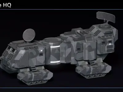 Scifi Mobile HQ Low-poly 3D model