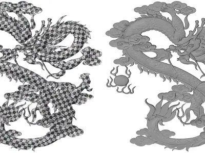Dragon Ornament Vol 05 4 Free 3D model