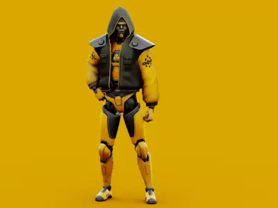 CYBORGTOPIA B-28  Rigged for Unreal Engine - Unity - MIXAMO 3D model
