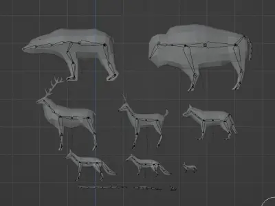 Low poly wild animals  Low-poly 3D model