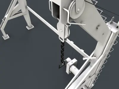 Ship Deck Davit Low-poly 3D model