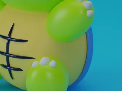 Cute Turtle cartoon 3D blender Low-poly 3D model