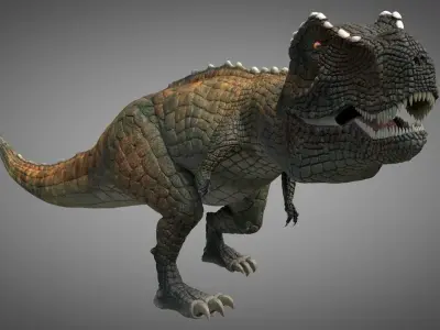 Tiranosaur Rex Animated Textured Low-poly 3D model