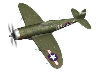 Republic P-47C Thunderbolt - California or Bust - QP-G 3D model