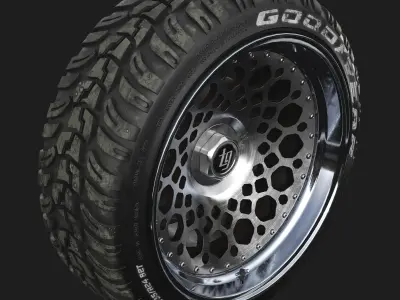 Wheel TG 24 inches for SUV Free low-poly 3D model