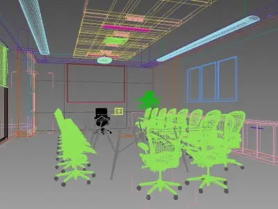 Modern Office Meeting Room Low-poly 3D model