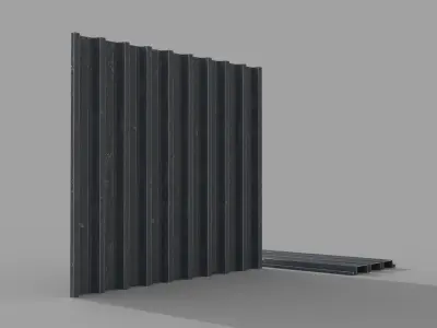Corrugated galvanized sheets 3 Low-poly 3D model