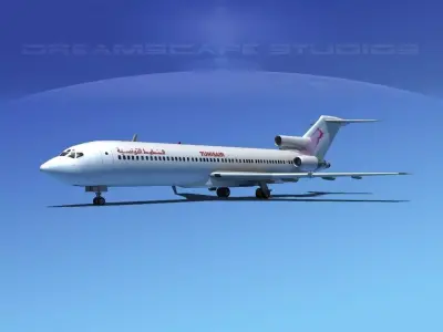 Boeing 727-200 Tunisair 3D model