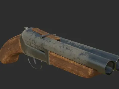  pirate shotgun Low-poly 3D model