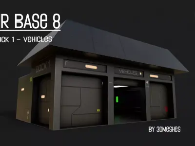AIR BASE 8 - Dock 1 -  Vehicles Low-poly 3D model