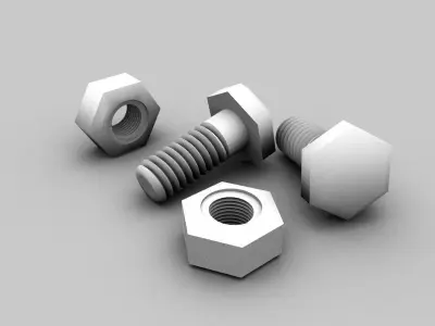 Bolts and Nuts Free 3D model
