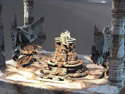  Temple platforms Cult Temples Kit bash 3D model