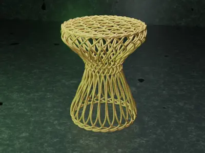 Wicker Stool Free 3D model