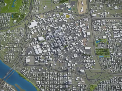 Tulsa Low-poly 3D model