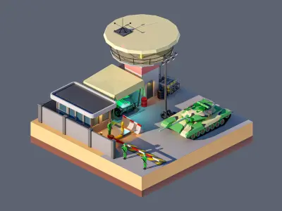 land 57A Low-poly 3D model