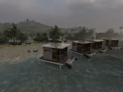 Hotel Beach-Hotel Beach Resort-Villa Suite 3D model