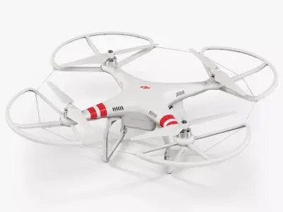 DJI Phantom 2 Quadcopter with Propeller Guard Low-poly 3D model