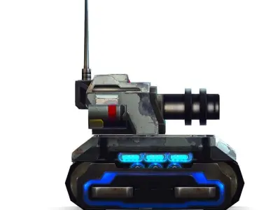 Low Poly 3d Model Tank Drone Vehicle Low-poly 3D model