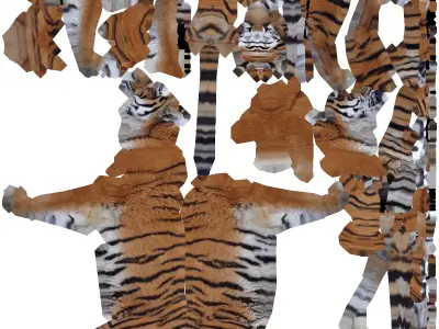 TIGRE-ANIMADO group of tigers in poses 3D model