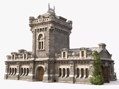 Old Warehouse Castle Low-poly 3D model